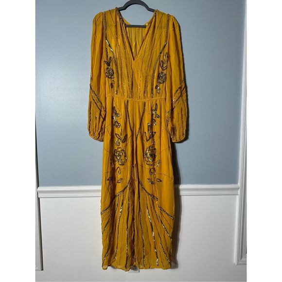 Anthropologie Let Me Be Juliet Sheer Maxi Dress Sz Small New - Picture 7 of 10